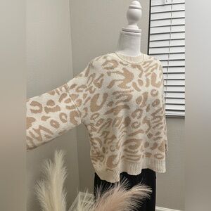 Leopard Boxy Oversized Knit Sweater
